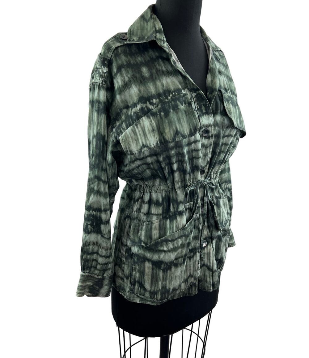 & Other Stories Green Stockholm Atelier Drawstring Button Front Blouse Jacket 4